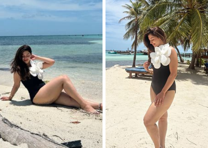 Actress Mehreen Hot Pics In Black Bikini Showing Viral Pics
