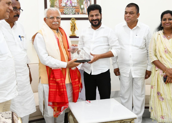 cm revanth reddy with manohar lal khattar
