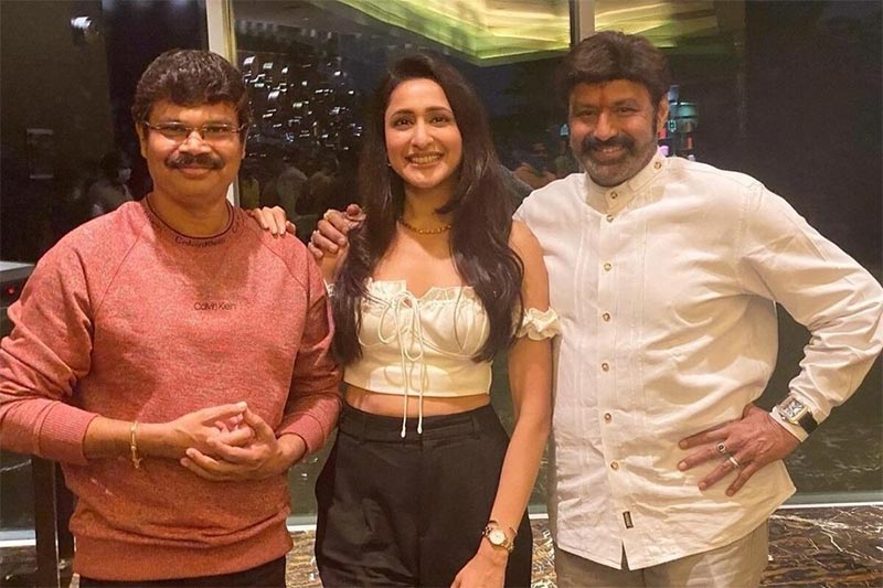 Pragya Jaiswal with Boyapati and Balayya