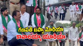 BRS Harish Rao Protest (Image Source: Twitter)