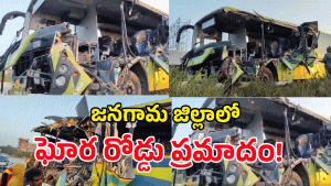 Jangaon Road Accident ( image credit: swetcha reporter or twitter)