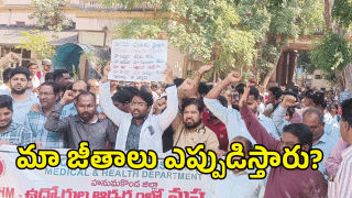 NHM Staff Protest ( image credit: swetcha reporter)