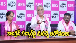 Harish Rao speaking to the media about Neyveli coal block tender controversies.