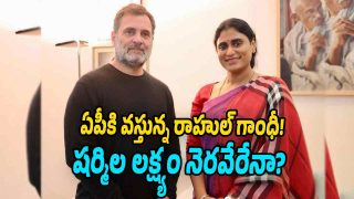 Congress leader Rahul Gandhi with APCC president YS Sharmila during a meeting in New Delhi