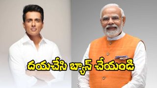 Actor Sonu Sood alongside Prime Minister Narendra Modi highlighting a message about regulating social media use for children.